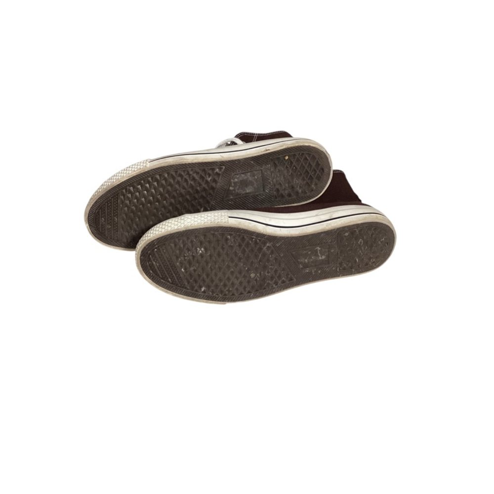 Women’s size 9 Chocolate Brown & White High-Top Casual Canvas Sneakers Unisex - Picture 8 of 8